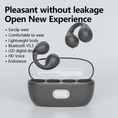 Trådlösa Bluetooth 5.3 Bone Conduction hörlurar Svart