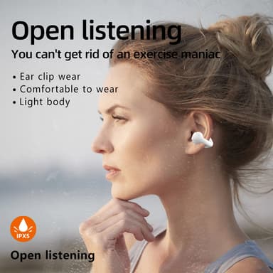 Trådlösa Bluetooth 5.3 Bone Conduction hörlurar Svart