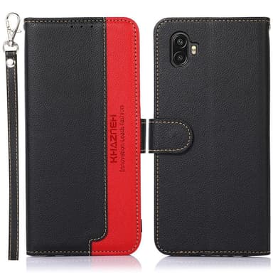 KHAZNEH RFID Block Samsung Galaxy Xcover 6 Pro Plånboksfodral - Svart/Röd
