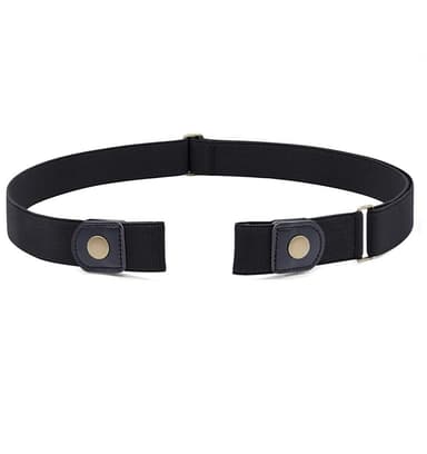 Elastiskt bälte / skärp utan spänne PU-läder Svart 3 cm