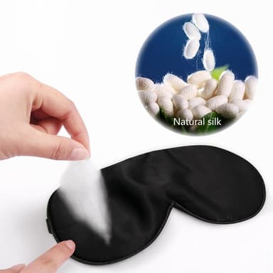 Sovmask 100% silke Mörkblå