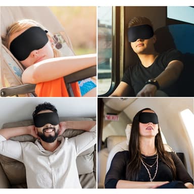 Ultramjuk sovmask/ögonmask sova Svart