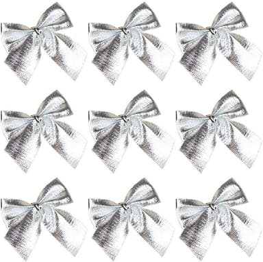 Julrosetter juldekoration silver 12-pack