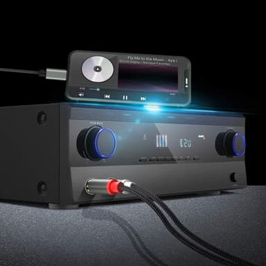 USB-C till 2x RCA stereo ljudkabel Grå