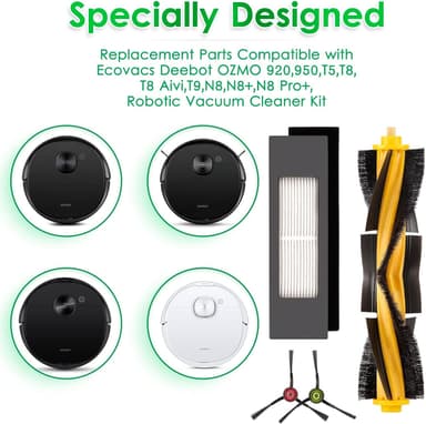 Tillbehör Ecovacs Deebot OZMO 920, 950, T5, T8 AIVI Max 10 delar Flerf