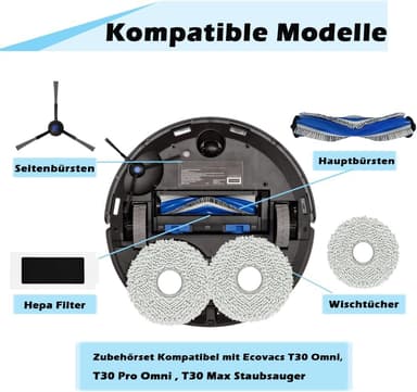 Reservdelssats för Ecovacs Deebot T30 Omni, T30 Pro Omni, T30 Max