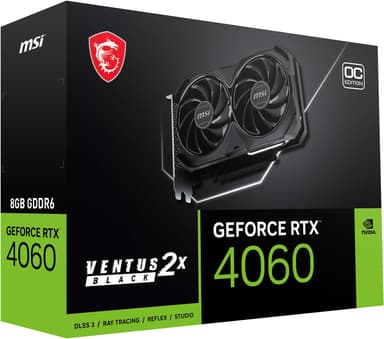 MSI GeForce RTX™ 4060 VENTUS 2X Black 8G OC grafikkort