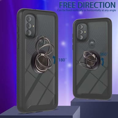 Motorola Moto G Power (2022) Armor skal med Finger Ring och metall - Svart
