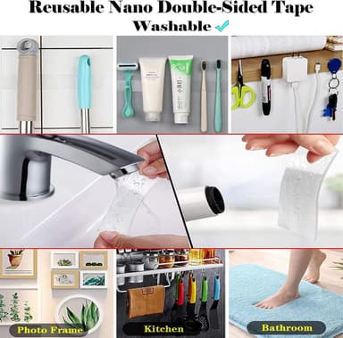 Dubbelsidig & Icke-Markerande Nanotejp, 3m - 2 pack Transparent 300 x