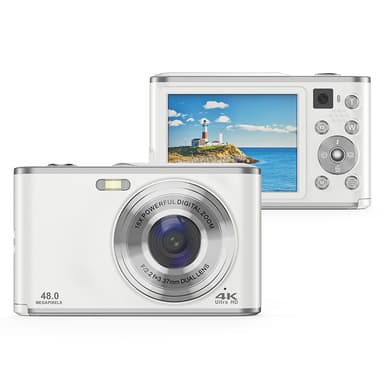 Digitalkamera 4K 48MP 16x zoom webbkamera med 32GB minneskort Silver