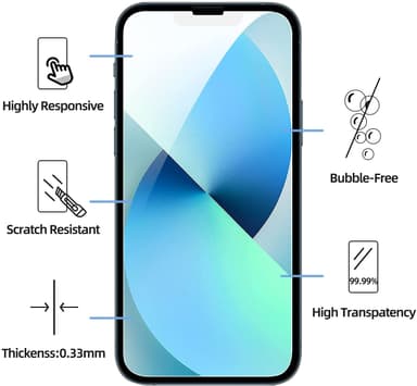 Skärmskydd iPhone 13/13 Pro härdat glas 3-pack