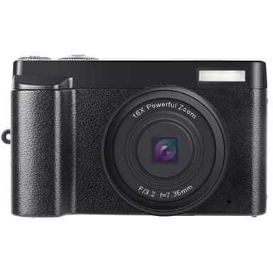 Digitalkamera 48 MP, 1080p HD, 16x zoom, flip screen Svart