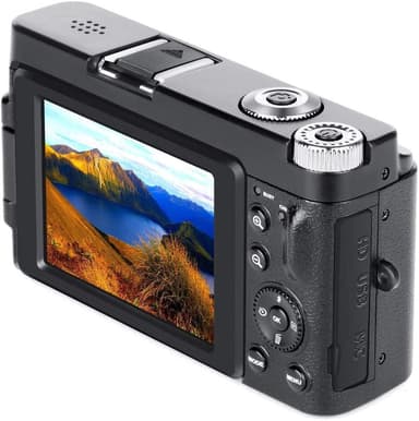 Digitalkamera 48 MP, 1080p HD, 16x zoom, flip screen Svart