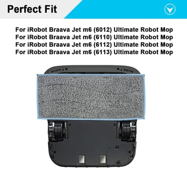 iRobot Braava Jet m6/6012/6110/6112 Tvättbara moppdynor 8-pack Grå