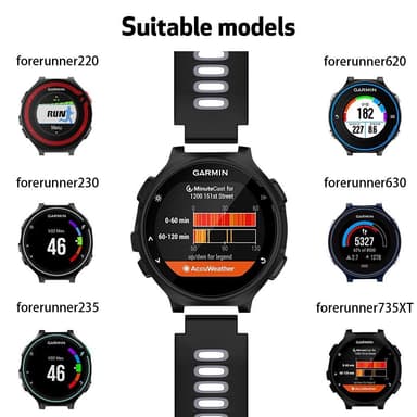 Garmin Forerunner 220/230/235/620/630/735XT armband Svart/Grå