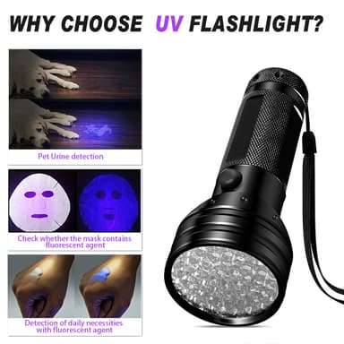 UV-ficklampa med 51 LED-pärlor 395 nm vattentätt