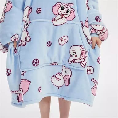 Oversized Hoodie till Barn - Elefanter (84cm)