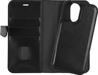 Buffalo iPhone 16 2in1 Läder MagSeries plånboksfodral (svart)