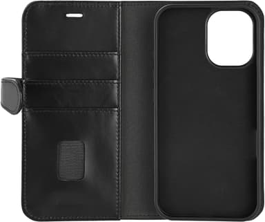 Buffalo iPhone 16 2in1 Läder MagSeries plånboksfodral (svart)