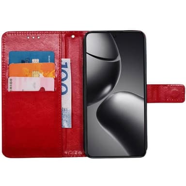 Plånboksfodral 3-kort Xiaomi 14T Pro - Röd