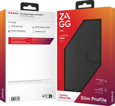 Zagg Honor X6a plånboksfodral (svart)