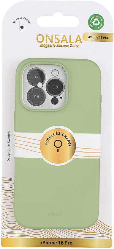 Onsala iPhone 16 Pro silikonfodral (lime)