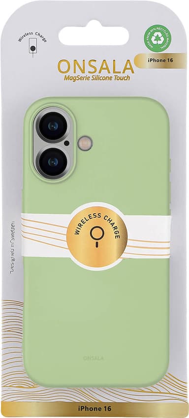 Onsala iPhone 16 silikonfodral (lime)