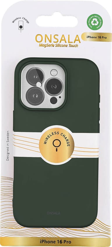 Onsala iPhone 16 Pro silikonfodral (olivgrön)