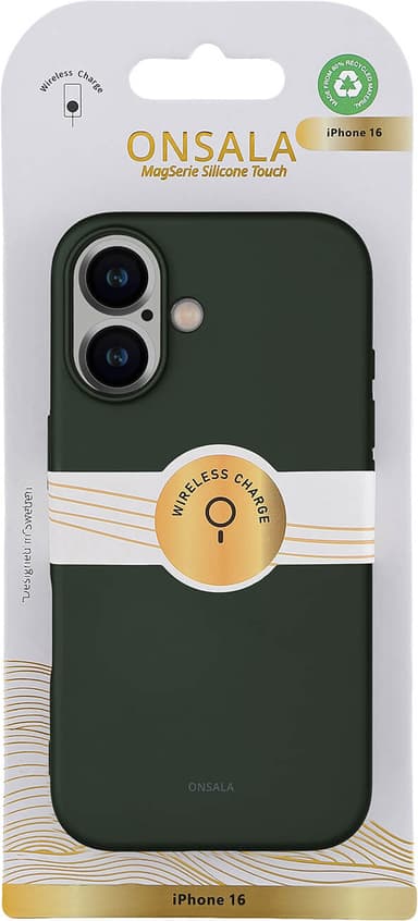 Onsala iPhone 16 silikonfodral (olivgrön)