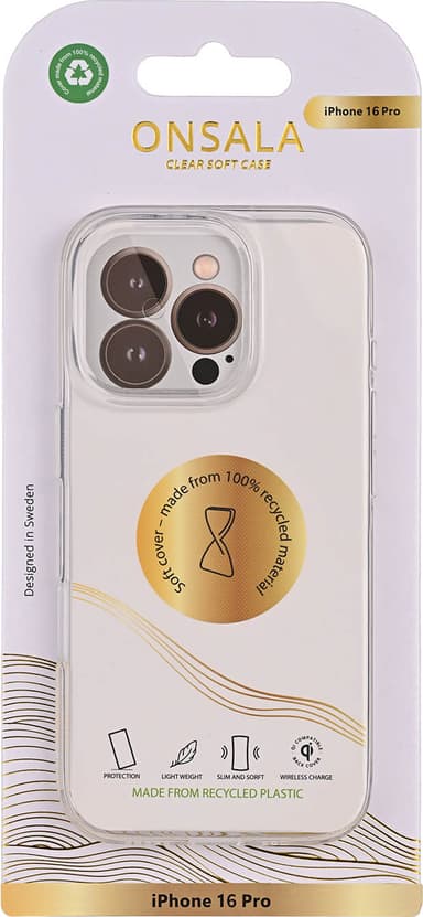 Onsala iPhone 16 Pro fodral (genomskinligt)