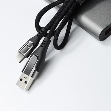 USB-C snabbladdningskabel 1.2 meter Svart