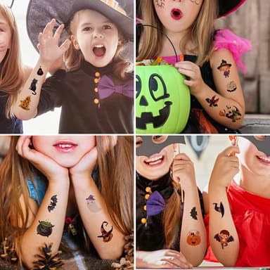 Temporära Halloween-tatueringar 10 ark Flerfärgad