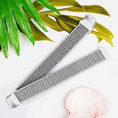 Klockarmband flätad nylon Silver