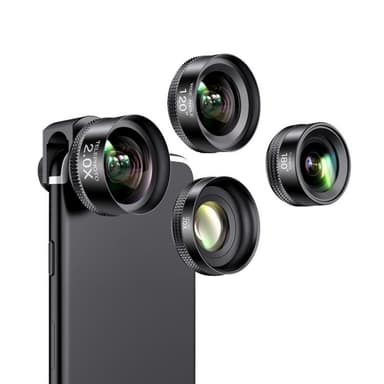 20X makroobjektiv/180° fisheye-objektiv/120° vidvinkelobjektiv/2,0X te
