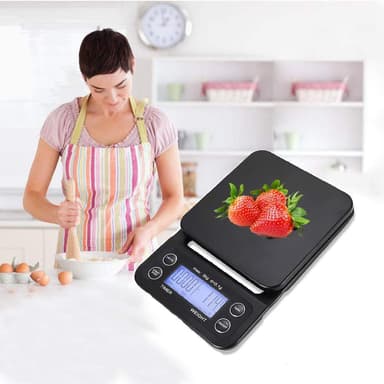 Digital köksvåg / kaffevåg 3 kg/0.1 g precision Svart