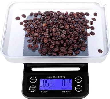 Digital köksvåg / kaffevåg 3 kg/0.1 g precision Svart