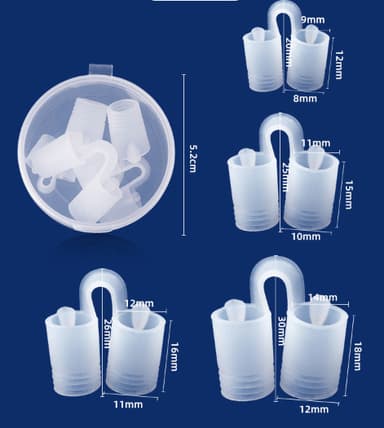 Anti-snarkring Näsklämma mot snarkning 4-pack Transparent