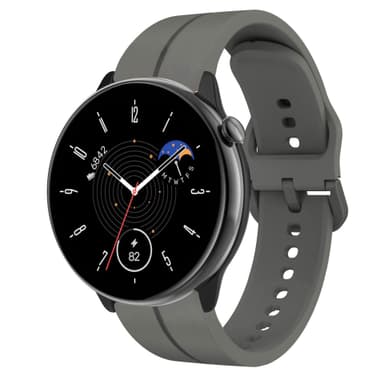 Klockarmband silikon Mörkgrå 20 mm