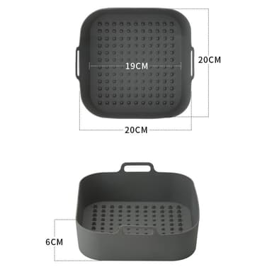 Silikonskål för Air Fryer Grå 20 cm