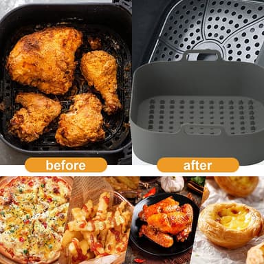 Silikonskål för Air Fryer Grå 20 cm