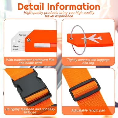 Bagageband med adressetikett Orange