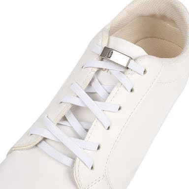 Elastic No Tie Skosnören för Sneakers, Magnetic Shoes Strings Vit