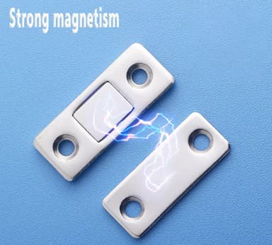 Magnetlås / osynliga magnetiska dörrlås Rostfritt stål 2-pack Silver
