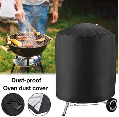 Runt grillskydd / grillöverdrag Svart