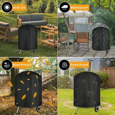 Runt grillskydd / grillöverdrag Svart