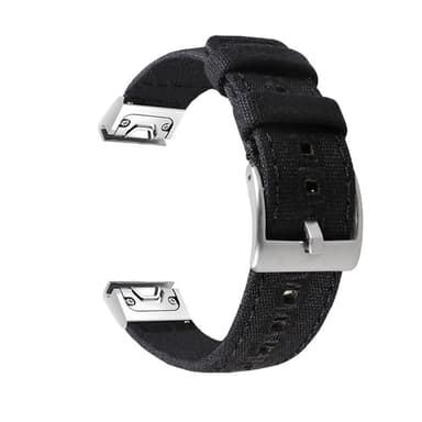 Högkvalitativt vävt canvasband för Garmin-klocka Svart M