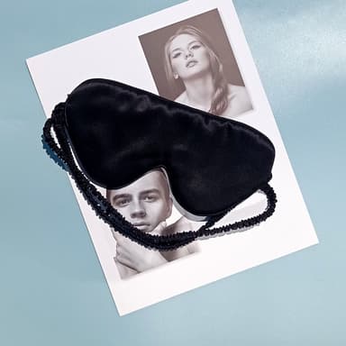 100 % Mulberry Silk Sleep Mask Ögonmask Svart
