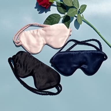 100 % Mulberry Silk Sleep Mask Ögonmask Svart