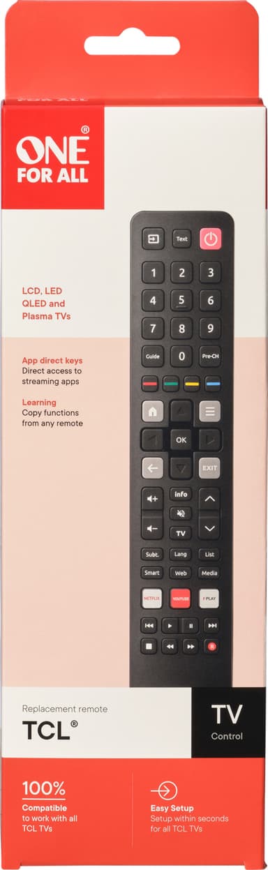 OFA URC 4922  ersättningsfjärrkontroll (TCL TV)