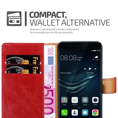 Huawei P9 PLUS Plånboksfodral Skal (Röd)